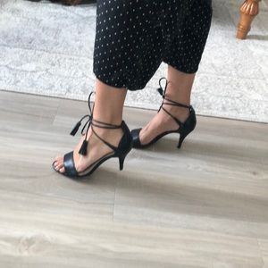 Vince Camuto Black Leather Tie Up heels